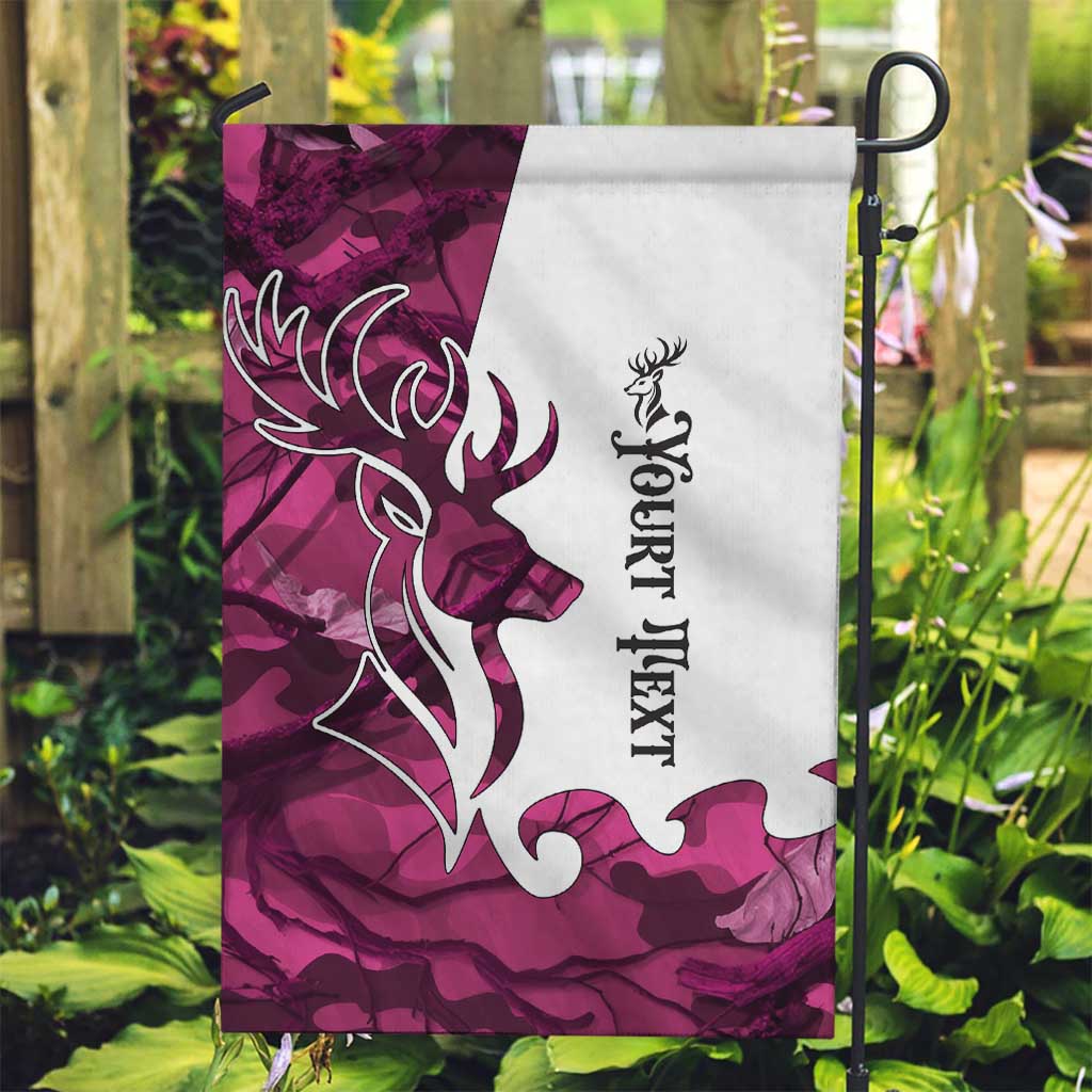 Pink Camo Customize Name Deer Hunting Garden Flag Tribal Buck Silhouette - Wonder Print Shop