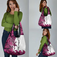 Pink Camo Customize Name Deer Hunting Grocery Bag Tribal Buck Silhouette - Wonder Print Shop