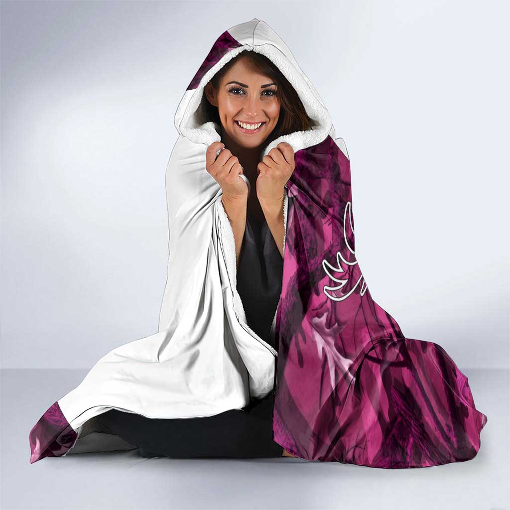 Pink Camo Customize Name Deer Hunting Hooded Blanket Tribal Buck Silhouette - Wonder Print Shop