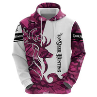 Pink Camo Customize Name Deer Hunting Hoodie Tribal Buck Silhouette - Wonder Print Shop