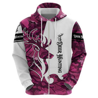 Pink Camo Customize Name Deer Hunting Hoodie Tribal Buck Silhouette - Wonder Print Shop