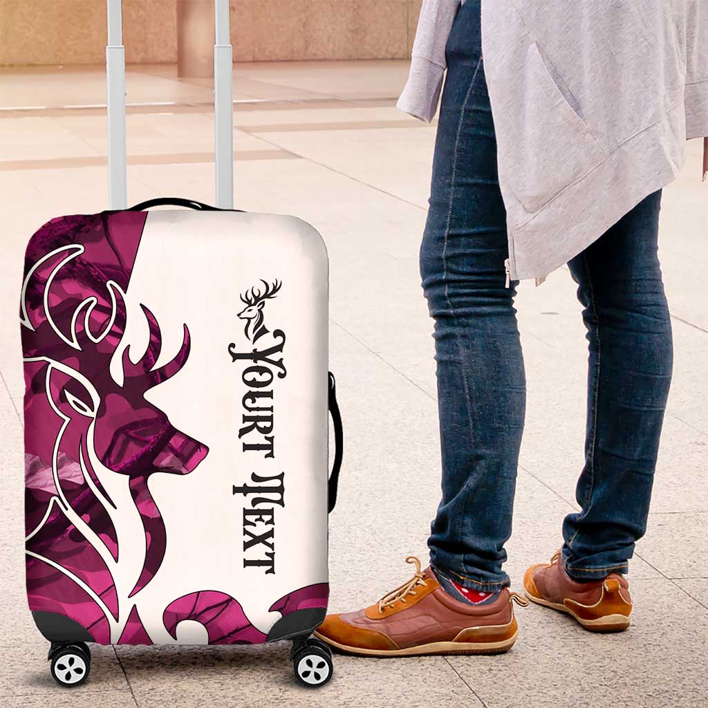 Pink Camo Customize Name Deer Hunting Luggage Cover Tribal Buck Silhouette - Wonder Print Shop