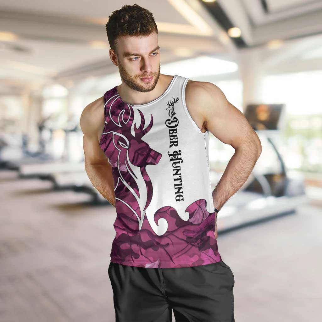 Pink Camo Customize Name Deer Hunting Men Tank Top Tribal Buck Silhouette - Wonder Print Shop