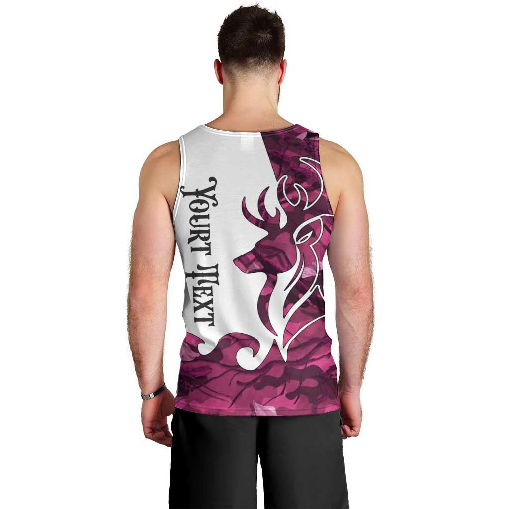 Pink Camo Customize Name Deer Hunting Men Tank Top Tribal Buck Silhouette - Wonder Print Shop