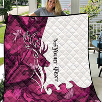 Pink Camo Customize Name Deer Hunting Quilt Tribal Buck Silhouette - Wonder Print Shop