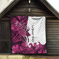 Pink Camo Customize Name Deer Hunting Quilt Tribal Buck Silhouette - Wonder Print Shop