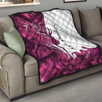 Pink Camo Customize Name Deer Hunting Quilt Tribal Buck Silhouette - Wonder Print Shop