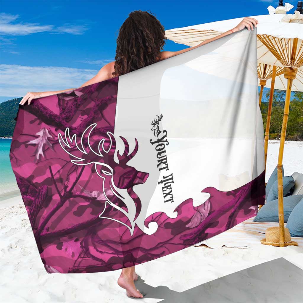 Pink Camo Customize Name Deer Hunting Sarong Tribal Buck Silhouette - Wonder Print Shop