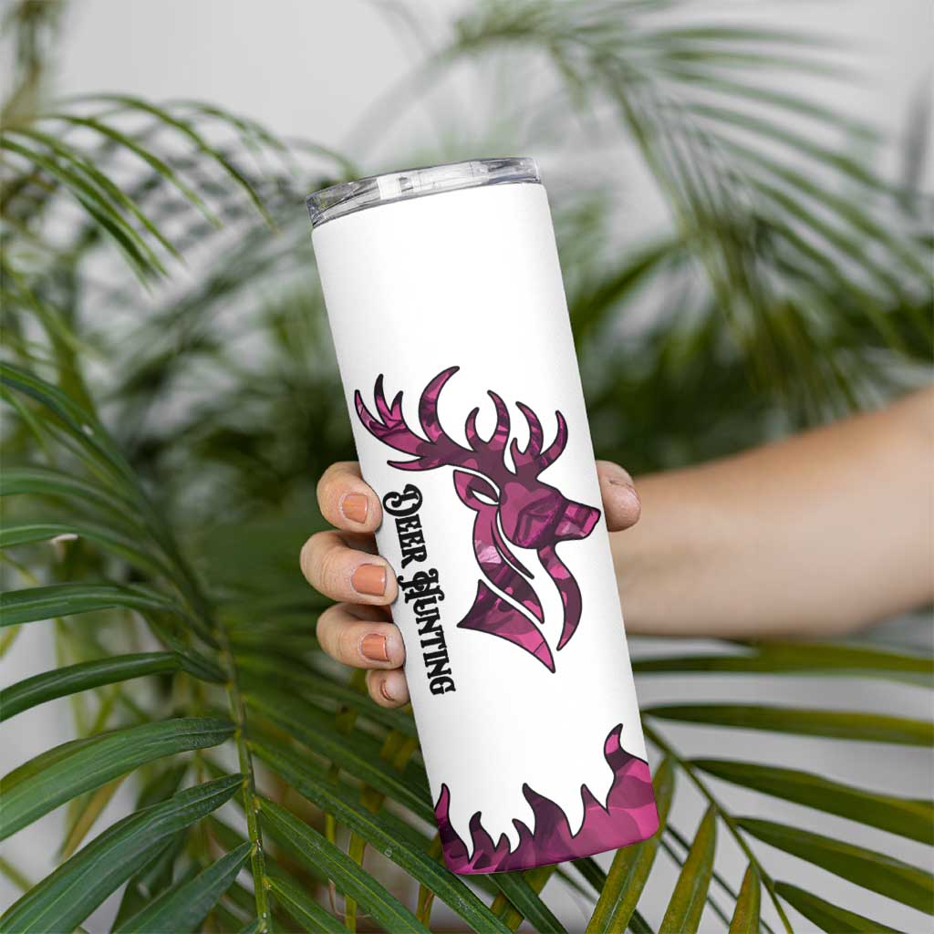 Pink Camo Customize Name Deer Hunting Skinny Tumbler Tribal Buck Silhouette - Wonder Print Shop