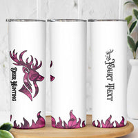 Pink Camo Customize Name Deer Hunting Skinny Tumbler Tribal Buck Silhouette - Wonder Print Shop