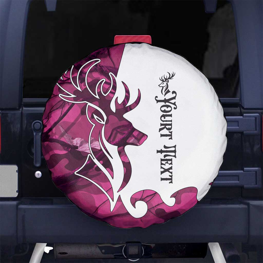 Pink Camo Customize Name Deer Hunting Spare Tire Cover Tribal Buck Silhouette - Wonder Print Shop