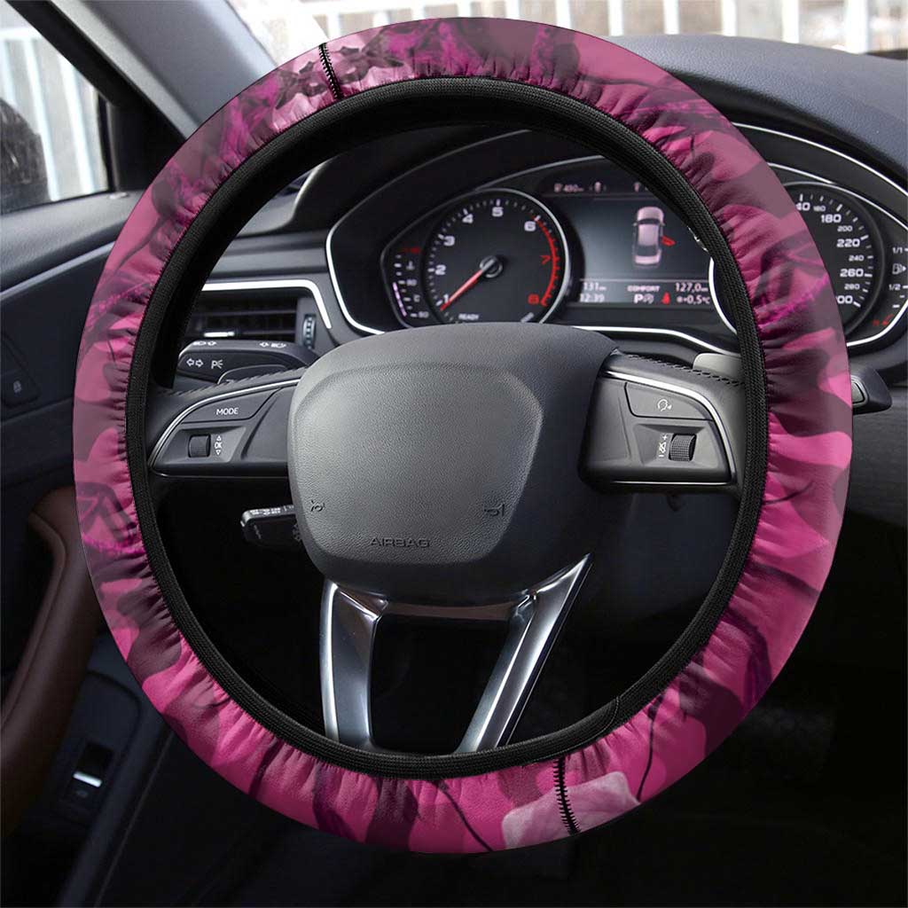 Pink Camo Customize Name Deer Hunting Steering Wheel Cover Tribal Buck Silhouette - Wonder Print Shop
