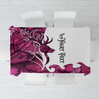 Pink Camo Customize Name Deer Hunting Tablecloth Tribal Buck Silhouette - Wonder Print Shop