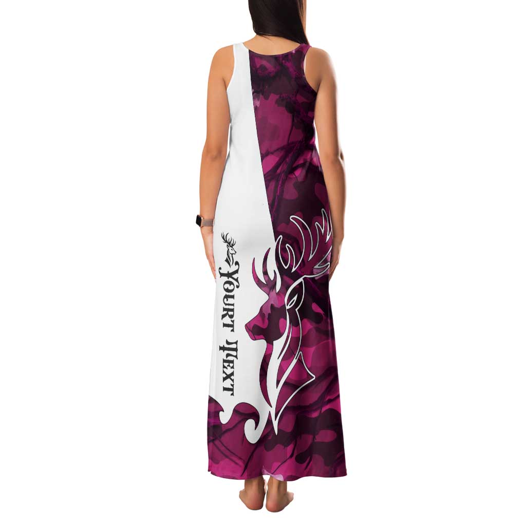 Pink Camo Customize Name Deer Hunting Tank Maxi Dress Tribal Buck Silhouette - Wonder Print Shop