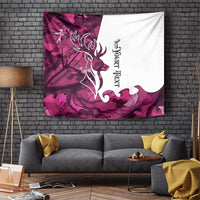 Pink Camo Customize Name Deer Hunting Tapestry Tribal Buck Silhouette - Wonder Print Shop