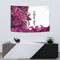 Pink Camo Customize Name Deer Hunting Tapestry Tribal Buck Silhouette - Wonder Print Shop