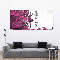 Pink Camo Customize Name Deer Hunting Tapestry Tribal Buck Silhouette - Wonder Print Shop