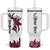 Pink Camo Customize Name Deer Hunting Tumbler With Handle Tribal Buck Silhouette - Wonder Print Shop