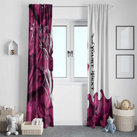 Pink Camo Customize Name Deer Hunting Window Curtain Tribal Buck Silhouette - Wonder Print Shop