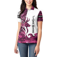 Pink Camo Customize Name Deer Hunting Women Polo Shirt Tribal Buck Silhouette - Wonder Print Shop