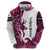 Pink Camo Customize Name Deer Hunting Zip Hoodie Tribal Buck Silhouette - Wonder Print Shop