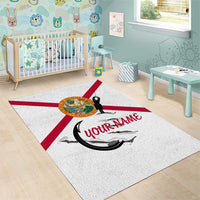 Flag Florida Fishing Area Rug Fish Hook Rip Detail and Custom Name Red Accent Design - Wonder Print Shop