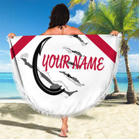 Flag Florida Fishing Beach Blanket Fish Hook Rip Detail and Custom Name Red Accent Design - Wonder Print Shop