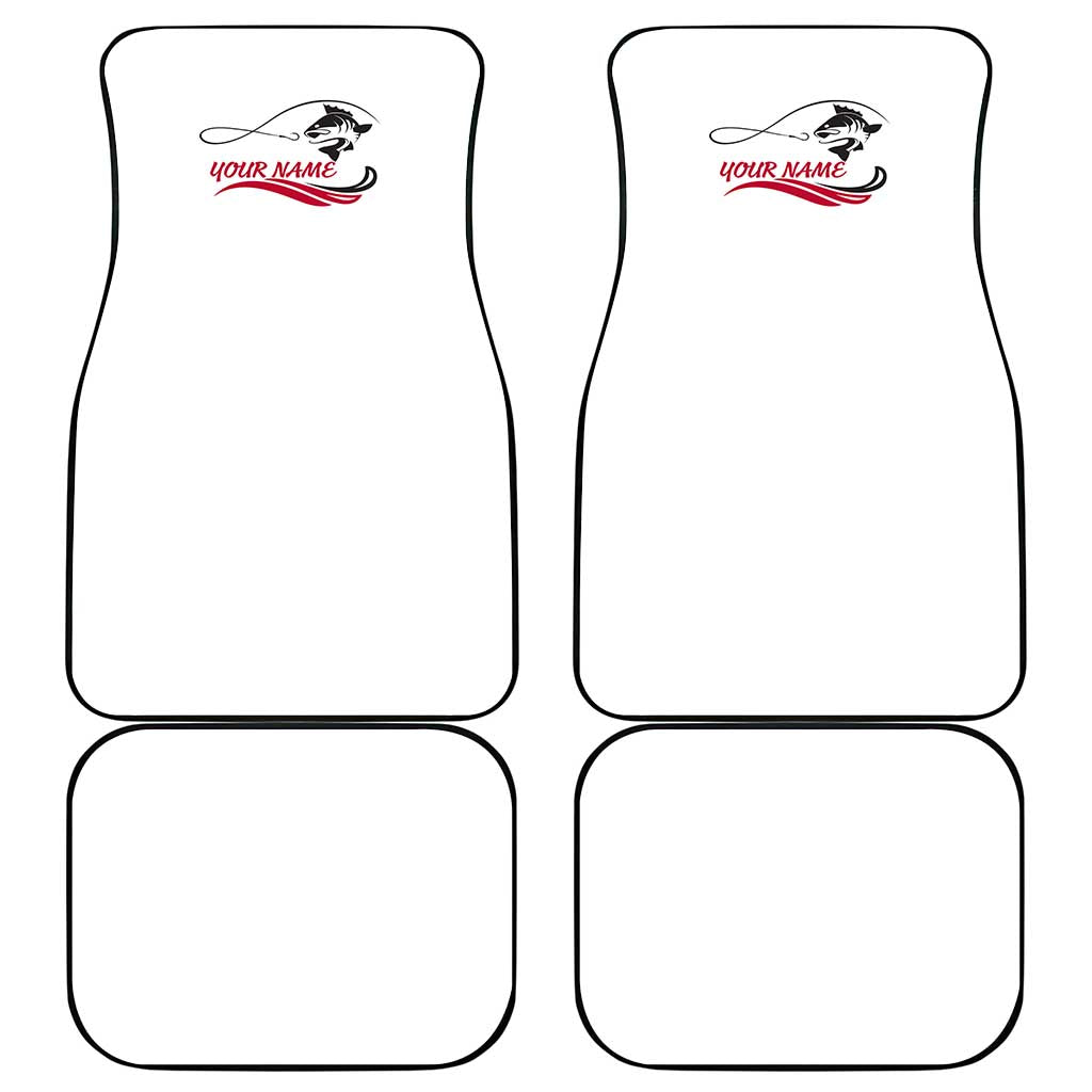 Flag Florida Fishing Car Mats Fish Hook Rip Detail and Custom Name Red Accent Design - Wonder Print Shop