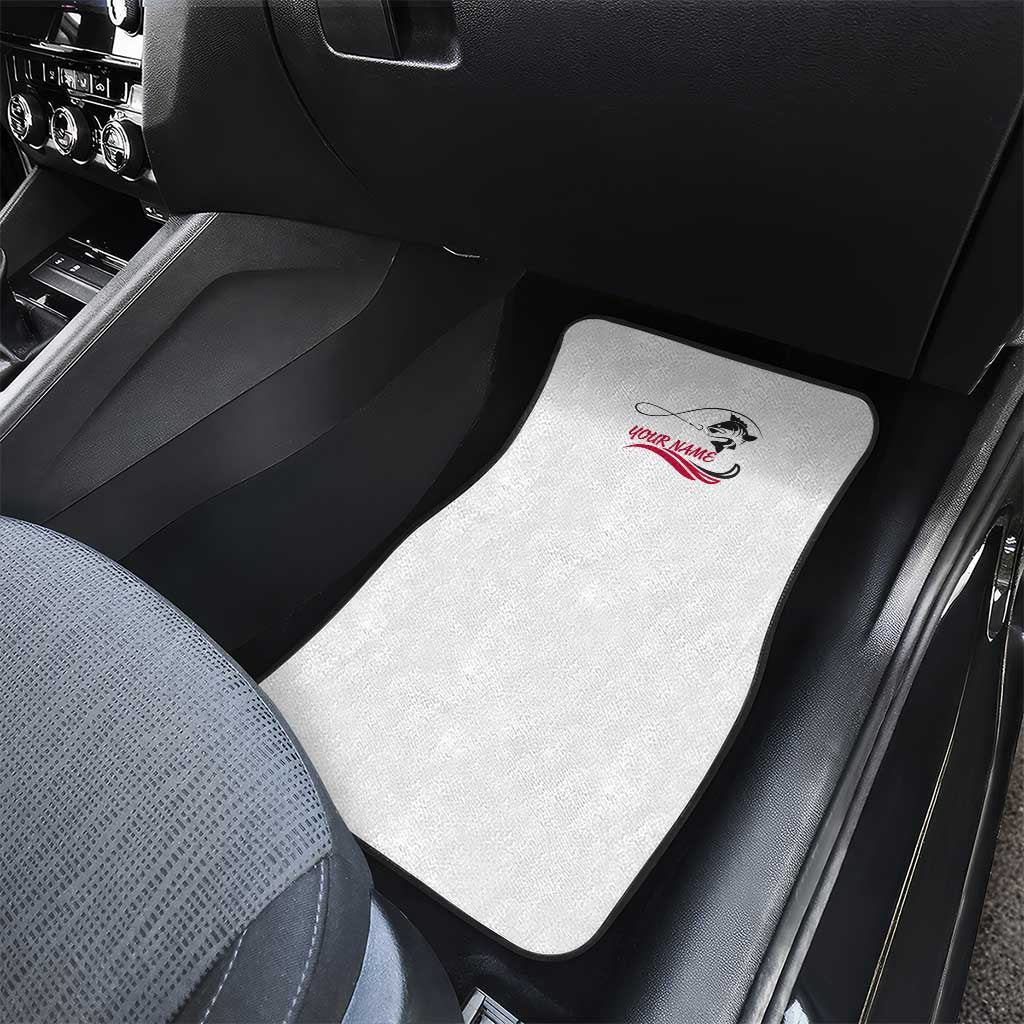 Flag Florida Fishing Car Mats Fish Hook Rip Detail and Custom Name Red Accent Design - Wonder Print Shop