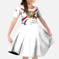 Flag Florida Fishing Family Matching Off Shoulder Maxi Dress and Hawaiian Shirt Fish Hook Rip Detail and Custom Name Red Accent Design - Wonder Print Shop