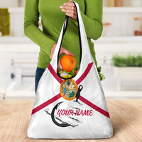 Flag Florida Fishing Grocery Bag Fish Hook Rip Detail and Custom Name Red Accent Design - Wonder Print Shop