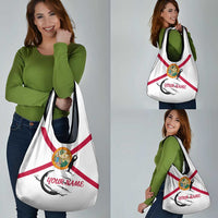 Flag Florida Fishing Grocery Bag Fish Hook Rip Detail and Custom Name Red Accent Design - Wonder Print Shop