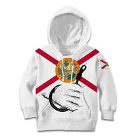 Flag Florida Fishing Kid Hoodie Fish Hook Rip Detail and Custom Name Red Accent Design - Wonder Print Shop