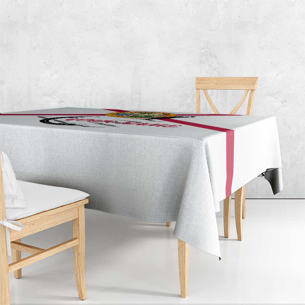 Flag Florida Fishing Tablecloth Fish Hook Rip Detail and Custom Name Red Accent Design - Wonder Print Shop