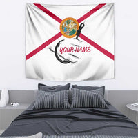 Flag Florida Fishing Tapestry Fish Hook Rip Detail and Custom Name Red Accent Design - Wonder Print Shop