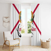 Flag Florida Fishing Window Curtain Fish Hook Rip Detail and Custom Name Red Accent Design - Wonder Print Shop