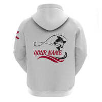 Flag Florida Fishing Zip Hoodie Fish Hook Rip Detail and Custom Name Red Accent Design - Wonder Print Shop