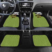 Largemouth Bass Fishing Car Mats Fish On Text and Boat Scene in Green and Black Custom Design - Wonder Print Shop