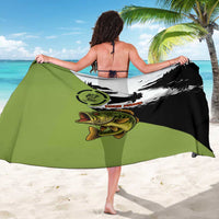 Largemouth Bass Fishing Sarong Fish On Text and Boat Scene in Green and Black Custom Design - Wonder Print Shop