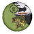 Largemouth Bass Fishing Spare Tire Cover Fish On Text and Boat Scene in Green and Black Custom Design - Wonder Print Shop
