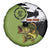 Largemouth Bass Fishing Spare Tire Cover Fish On Text and Boat Scene in Green and Black Custom Design - Wonder Print Shop