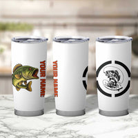 Largemouth Bass Fishing Tumbler Cup Fish On Text and Boat Scene in Green and Black Custom Design - Wonder Print Shop