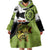 Largemouth Bass Fishing Wearable Blanket Hoodie Fish On Text and Boat Scene in Green and Black Custom Design - Wonder Print Shop