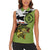 Largemouth Bass Fishing Women Sleeveless Polo Shirt Fish On Text and Boat Scene in Green and Black Custom Design - Wonder Print Shop