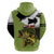 Largemouth Bass Fishing Zip Hoodie Fish On Text and Boat Scene in Green and Black Custom Design - Wonder Print Shop