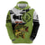 Largemouth Bass Fishing Zip Hoodie Fish On Text and Boat Scene in Green and Black Custom Design - Wonder Print Shop