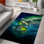 Offshore Fishing Custom Area Rug Tuna Mahi Mahi and Wahoo in Ocean Wave Design - Wonder Print Shop
