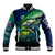 Offshore Fishing Custom Baseball Jacket Tuna Mahi Mahi and Wahoo in Ocean Wave Design - Wonder Print Shop