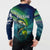 Offshore Fishing Custom Button Sweatshirt Tuna Mahi Mahi and Wahoo in Ocean Wave Design - Wonder Print Shop