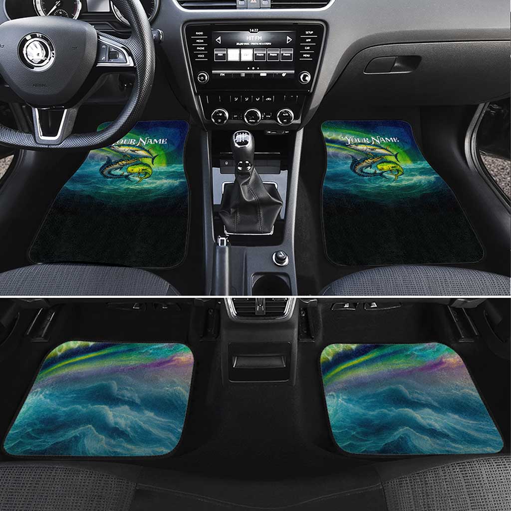 Offshore Fishing Custom Car Mats Tuna Mahi Mahi and Wahoo in Ocean Wave Design - Wonder Print Shop